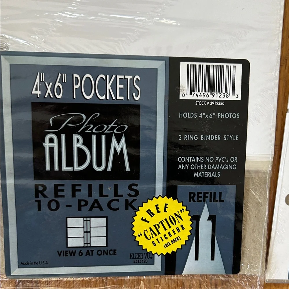 White 4x6 Photo Album Refill Pockets;Total-33 pages-(17 hold 2 photos;16 hold 3)
